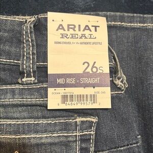 Ariat Real Mid Rise Straight Jeans in Dark Blue